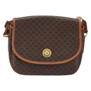 CELINE Macadam Canvas Star Ball Shoulder Bag PVC Leather Brown Gold Auth mr2264-13
