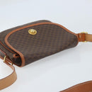 CELINE Macadam Canvas Star Ball Shoulder Bag PVC Leather Brown Gold Auth mr2264-6