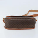 CELINE Macadam Canvas Star Ball Shoulder Bag PVC Leather Brown Gold Auth mr2264-5