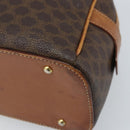 CELINE Macadam Canvas Hand Bag PVC Leather Brown Gold Auth mr2265-10