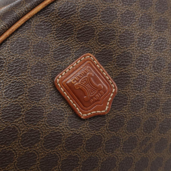 CELINE Macadam Canvas Hand Bag PVC Leather Brown Gold Auth mr2265