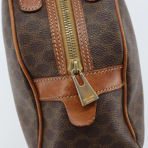 CELINE Macadam Canvas Hand Bag PVC Leather Brown Gold Auth mr2265