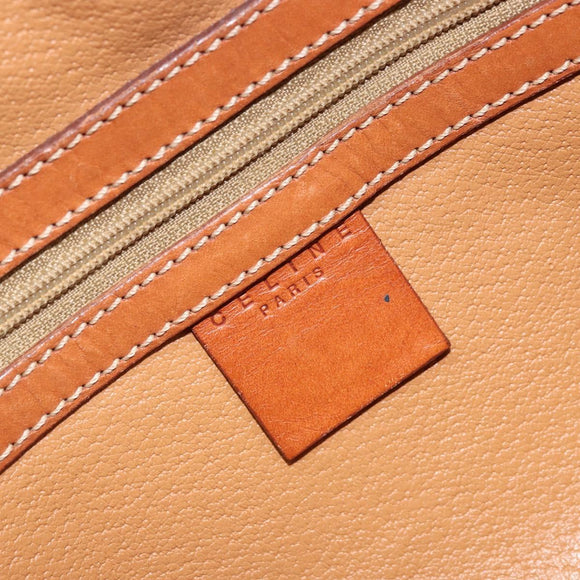 CELINE Macadam Canvas Hand Bag PVC Leather Brown Gold Auth mr2265