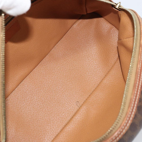 CELINE Macadam Canvas Hand Bag PVC Leather Brown Gold Auth mr2265