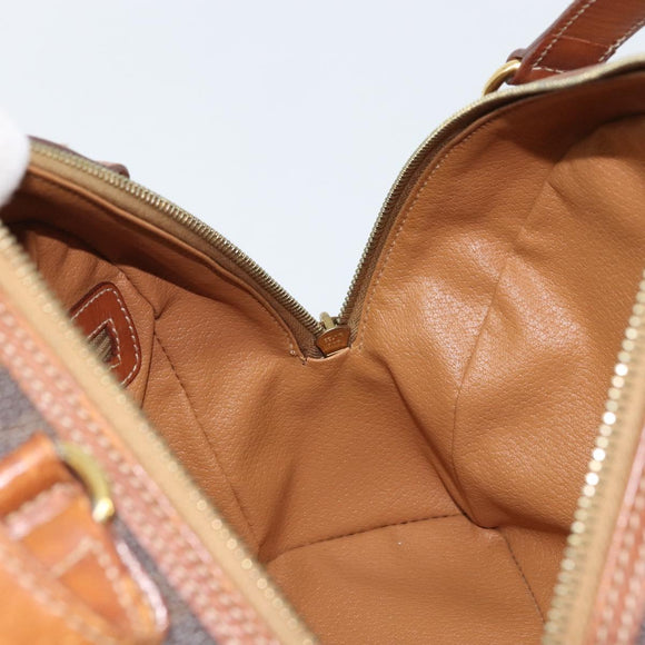 CELINE Macadam Canvas Hand Bag PVC Leather Brown Gold Auth mr2265