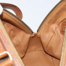 CELINE Macadam Canvas Hand Bag PVC Leather Brown Gold Auth mr2265-19