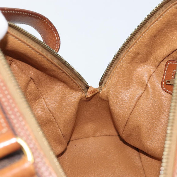 CELINE Macadam Canvas Hand Bag PVC Leather Brown Gold Auth mr2265