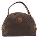 CELINE Macadam Canvas Hand Bag PVC Leather Brown Gold Auth mr2265-2