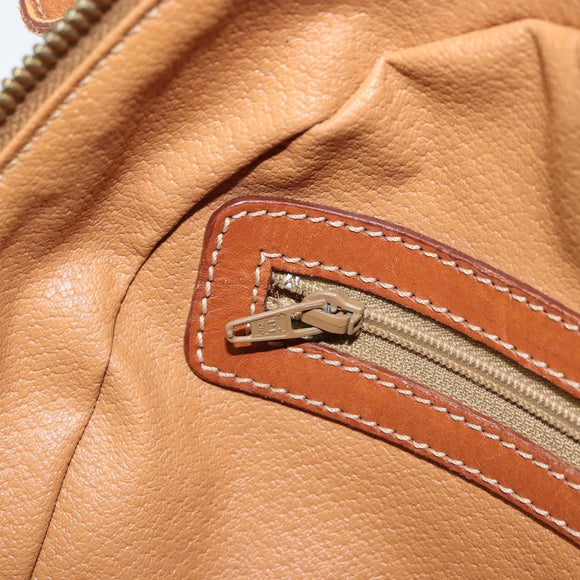 CELINE Macadam Canvas Hand Bag PVC Leather Brown Gold Auth mr2265