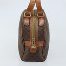 CELINE Macadam Canvas Hand Bag PVC Leather Brown Gold Auth mr2265-4
