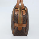 CELINE Macadam Canvas Hand Bag PVC Leather Brown Gold Auth mr2265-5