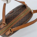 CELINE Macadam Canvas Hand Bag PVC Leather Brown Gold Auth mr2265-6