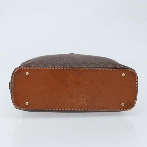 CELINE Macadam Canvas Hand Bag PVC Leather Brown Gold Auth mr2265