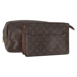 LOUIS VUITTON Monogram Clutch Bag 2 Set LV Auth mr2266
