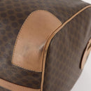 CELINE Macadam Canvas Boston Bag PVC Leather Brown Gold Auth mr2267-9