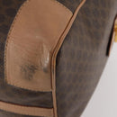 CELINE Macadam Canvas Boston Bag PVC Leather Brown Gold Auth mr2267-15