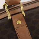 CELINE Macadam Canvas Boston Bag PVC Leather Brown Gold Auth mr2267-17