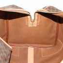 CELINE Macadam Canvas Boston Bag PVC Leather Brown Gold Auth mr2267-21