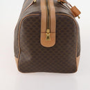 CELINE Macadam Canvas Boston Bag PVC Leather Brown Gold Auth mr2267-4