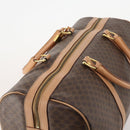 CELINE Macadam Canvas Boston Bag PVC Leather Brown Gold Auth mr2267-6