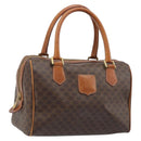 CELINE Macadam Canvas Hand Bag PVC Leather Brown Gold Auth mr2268-1