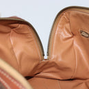 CELINE Macadam Canvas Hand Bag PVC Leather Brown Gold Auth mr2268-19