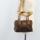 CELINE Macadam Canvas Hand Bag PVC Leather Brown Gold Auth mr2268-22
