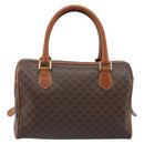 CELINE Macadam Canvas Hand Bag PVC Leather Brown Gold Auth mr2268-3