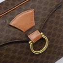 CELINE Macadam Canvas Umhängetasche PVC Leder Braun Gold Auth mr2269A-17