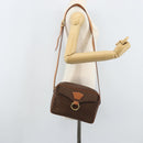 CELINE Macadam Canvas Umhängetasche PVC Leder Braun Gold Auth mr2269A-23