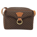 CELINE Macadam Canvas Umhängetasche PVC Leder Braun Gold Auth mr2269A-13