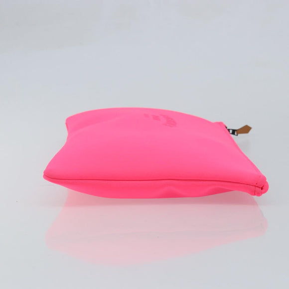 HERMES Neovan GM Clutch Bag Nylon Pink Auth mr2271A