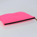 HERMES Neovan GM Clutch Bag Nylon Pink Auth mr2271A-5
