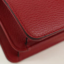 GUCCI Chain Shoulder Bag Leather Red Gold 510304 Auth mr2272V-12