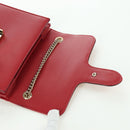 GUCCI Chain Shoulder Bag Leather Red Gold 510304 Auth mr2272V-16