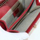 GUCCI Chain Shoulder Bag Leather Red Gold 510304 Auth mr2272V-18