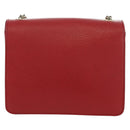 GUCCI Chain Shoulder Bag Leather Red Gold 510304 Auth mr2272V-3