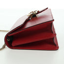 GUCCI Chain Shoulder Bag Leather Red Gold 510304 Auth mr2272V-4