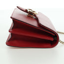 GUCCI Chain Shoulder Bag Leather Red Gold 510304 Auth mr2272V-5