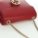 GUCCI Chain Shoulder Bag Leather Red Gold 510304 Auth mr2272V-6