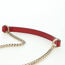 GUCCI Chain Shoulder Bag Leather Red Gold 510304 Auth mr2272V-8