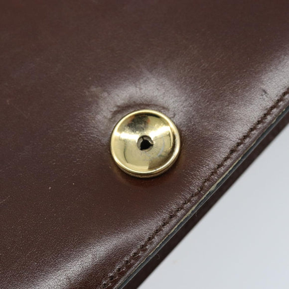 Christian Dior Umhängetasche Leder Braun Gold Auth mr2273