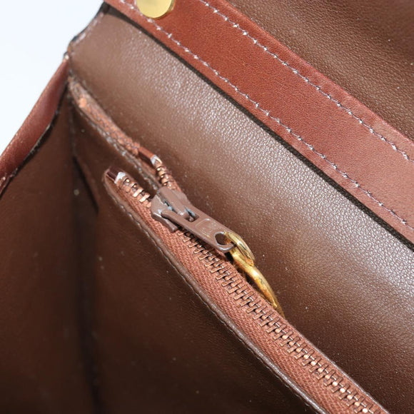 Christian Dior Umhängetasche Leder Braun Gold Auth mr2273