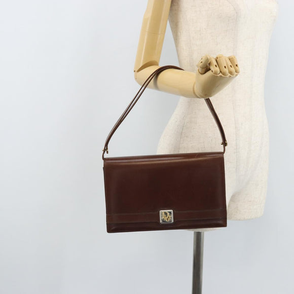 Christian Dior Umhängetasche Leder Braun Gold Auth mr2273