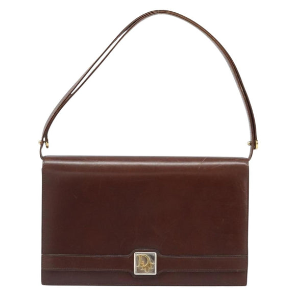 Christian Dior Umhängetasche Leder Braun Gold Auth mr2273