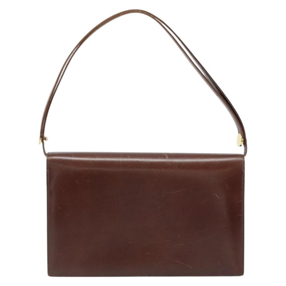 Christian Dior Umhängetasche Leder Braun Gold Auth mr2273