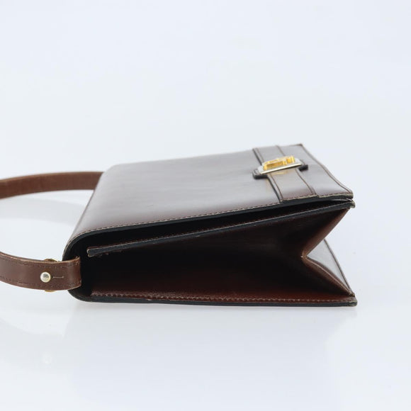 Christian Dior Umhängetasche Leder Braun Gold Auth mr2273