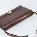 Christian Dior Shoulder Bag Leather Brown Gold Auth mr2273-6