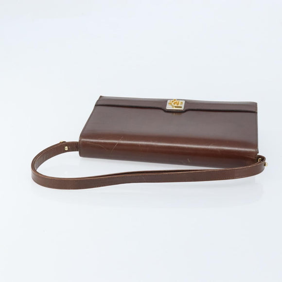 Christian Dior Umhängetasche Leder Braun Gold Auth mr2273