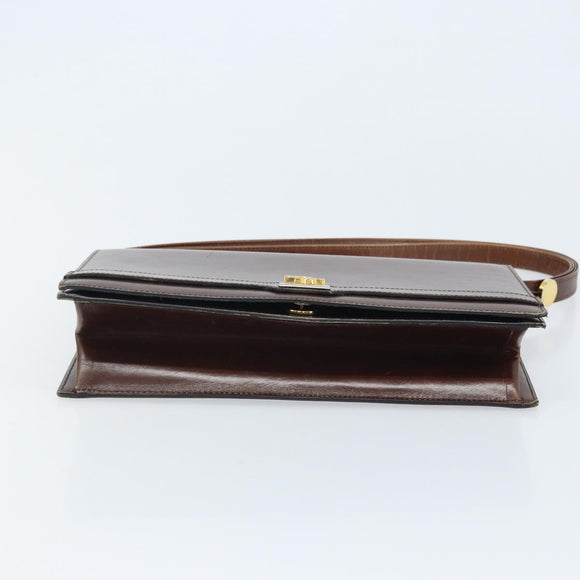 Christian Dior Umhängetasche Leder Braun Gold Auth mr2273